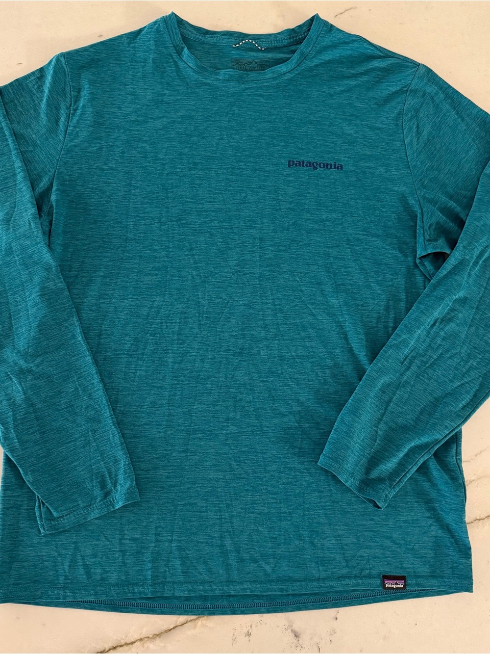 PATAGONIA Long-Sleeve Capilene Cool Daily Shirt Mens Medium Boardshort Blue